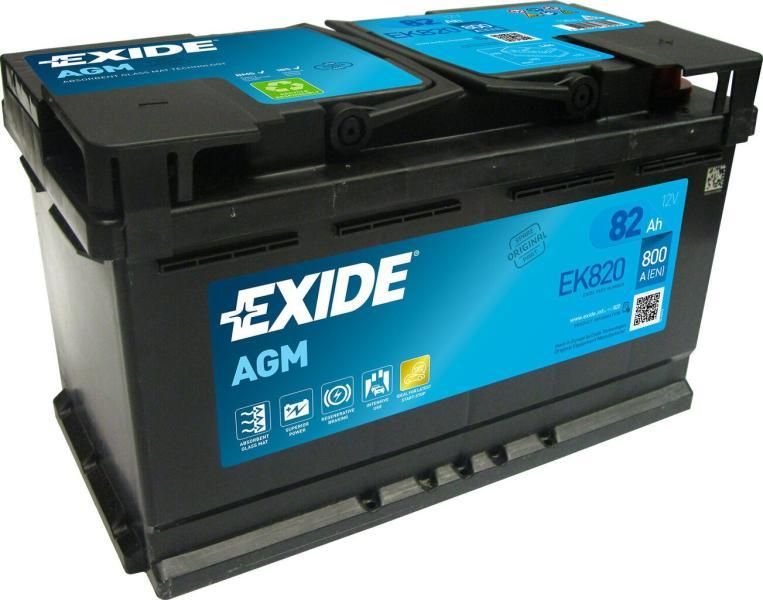 Baterie auto EXIDE AGM (gel) 82 Ah 315x175x190 mm Start Stop