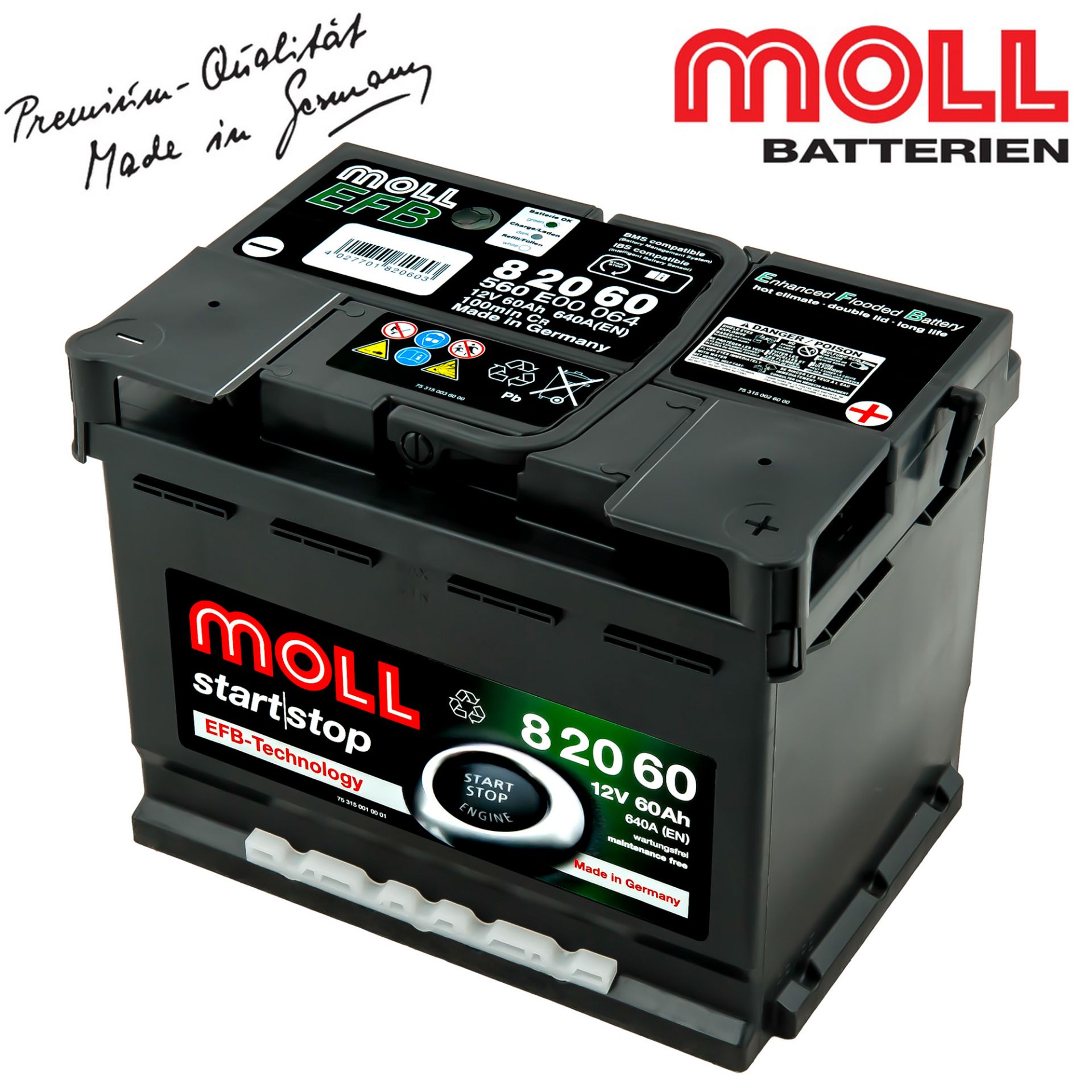 Baterii Auto MOLL Start Stop plus 60 Ah AGM (gel)