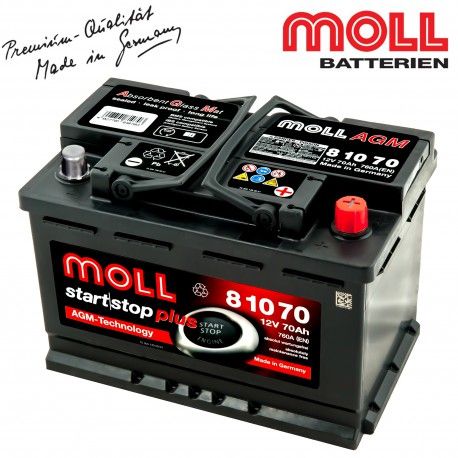 Baterie Auto MOLL Start Stop plus 70 Ah AGM (gel)