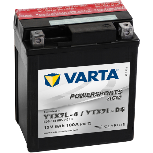 Baterie Motociclete VARTA Moto Gel 6 Ah 114x71x131, YTX7L-BS