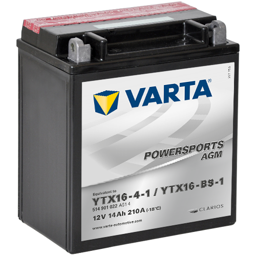 Baterie VARTA Motociclete Gel 14 Ah, dim: 150x87x161 mm borna atipica, YTX16-BS-1