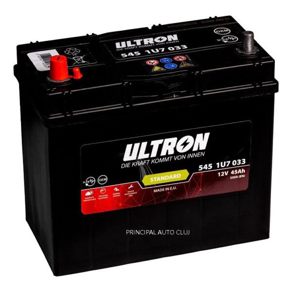 Baterie auto ULTRON STANDARD 45 Ah dim: 237x128x225 mm + STÂNGA